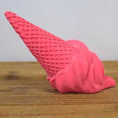 Gifts Direct 2 U Pink Velvet Flocked Melting Ice Cream Tabletop Ornament – 2