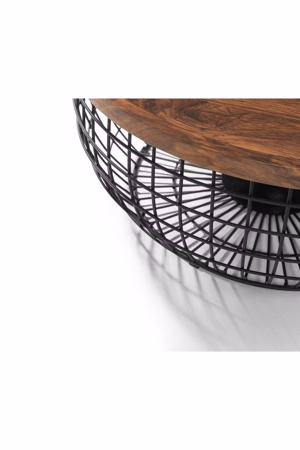 Julian Bowen Smithson Round Storage Coffee Table in Walnut and Black – 7