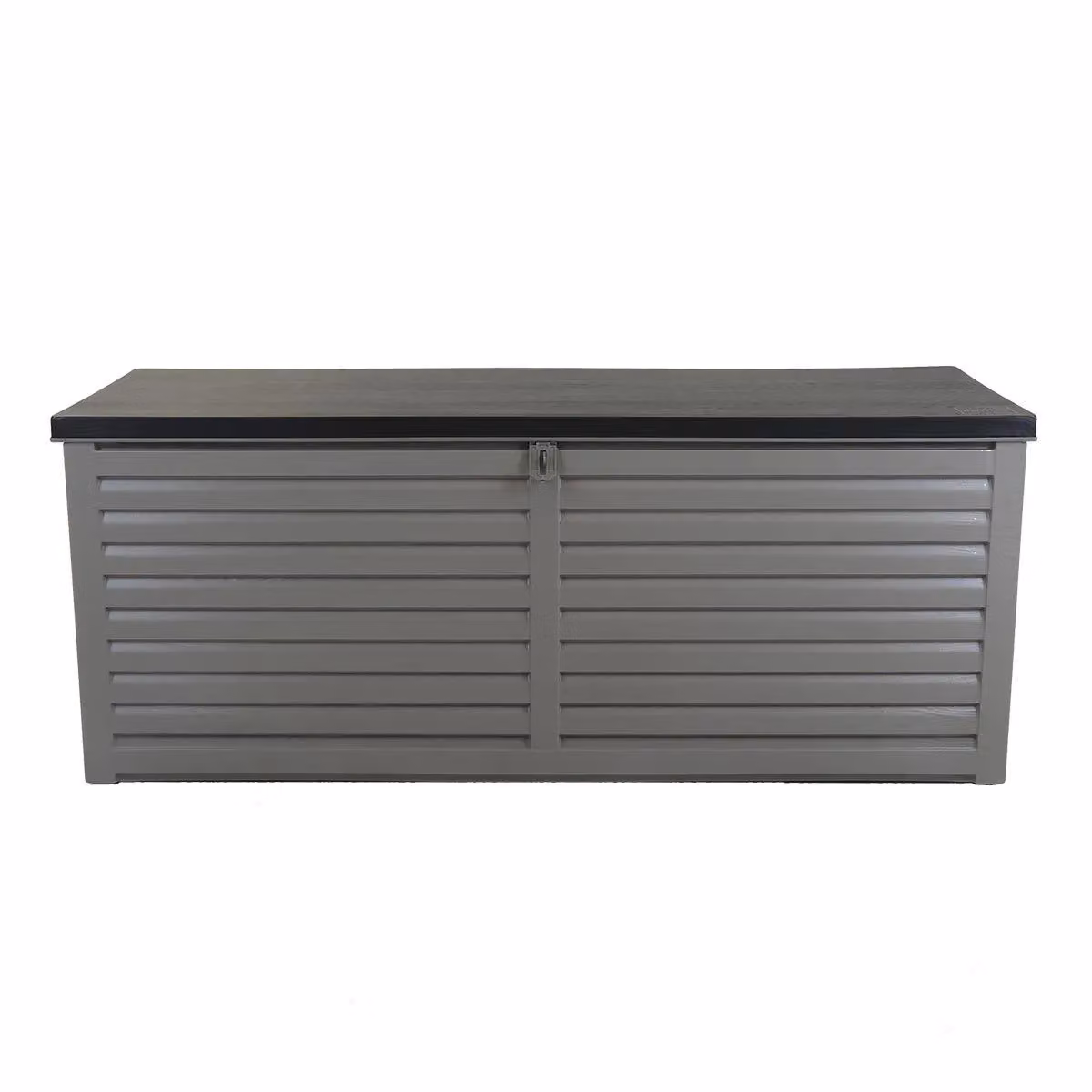 Charles Bentley 390L Outdoor Garden Plastic Storage Box with Black Lid and Grey Body, W/D/H: 143.5 x 56.8 x 53.4 cm – 2