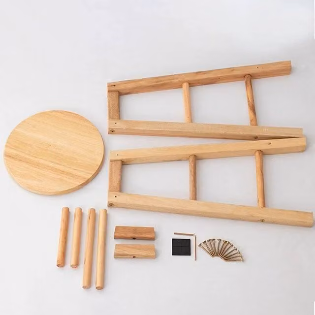 FORGEVIO Natural Wood Bar Stools in Brown for your Kitchen