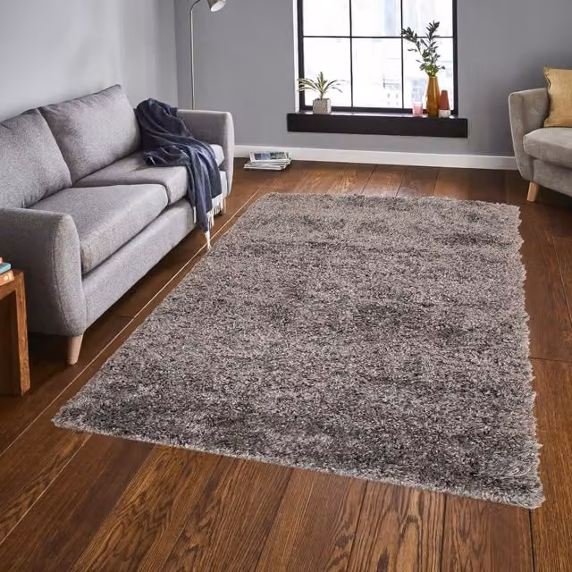 Roseley Super Soft Shaggy Rug in Grey, 230 cm