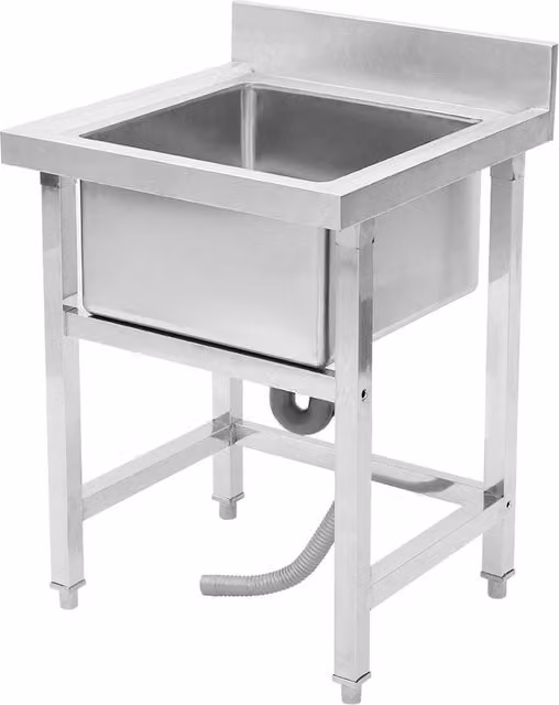 Darphe Commercial Single Bowl Stainless Steel Kitchen Sink in Silver