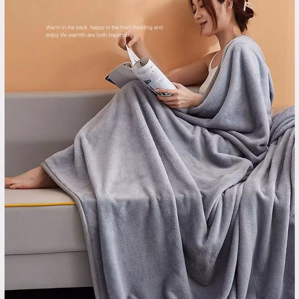 PAWNORA Extra Large Light Grey Fluffy Fleece Faux Fur Blanket – 3