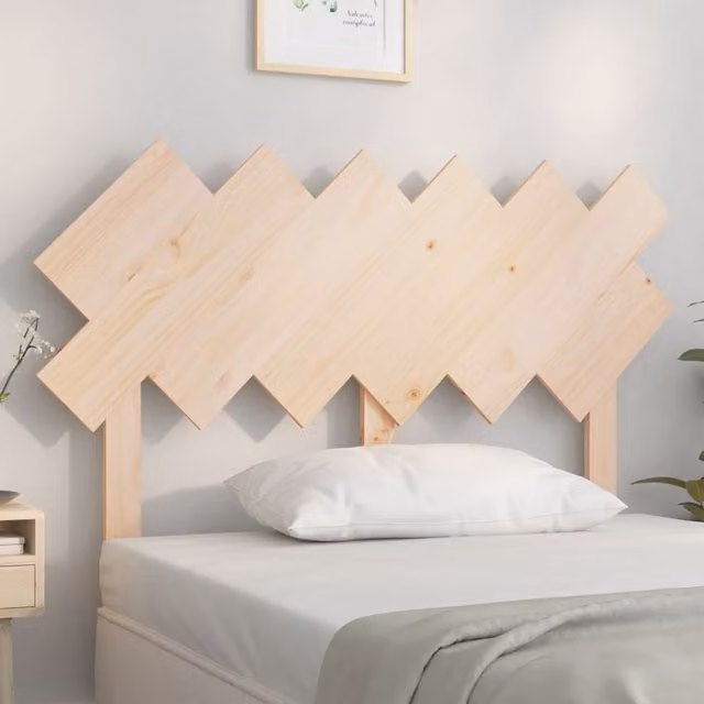 Berkfield Home Rustic Solid Wood Pine Bed Headboard, Brown, W: 122.5 cm, D: 3 cm, H: 80.5 cm