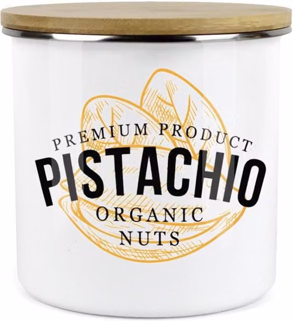 Purely Home Classic Snacks Storage Pot, White Enamel and Ceramic