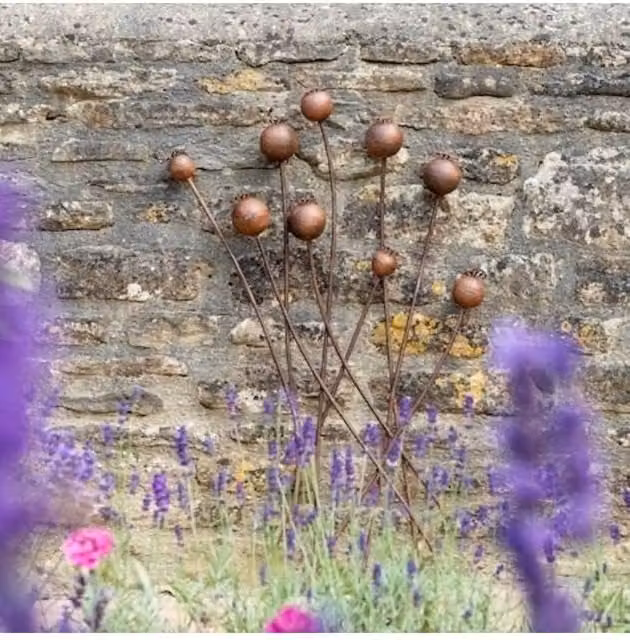 KDMD Poppy Head Botanical Wall Art in Gold, 80 cm – 1
