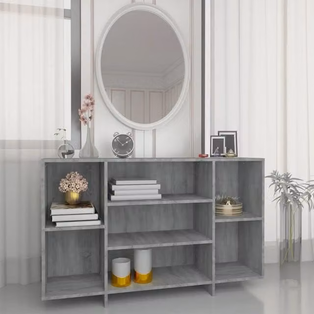 Berkfield Home Modern Grey Sonoma Sideboard, W/D/H: 120 x 30 x 75 cm
