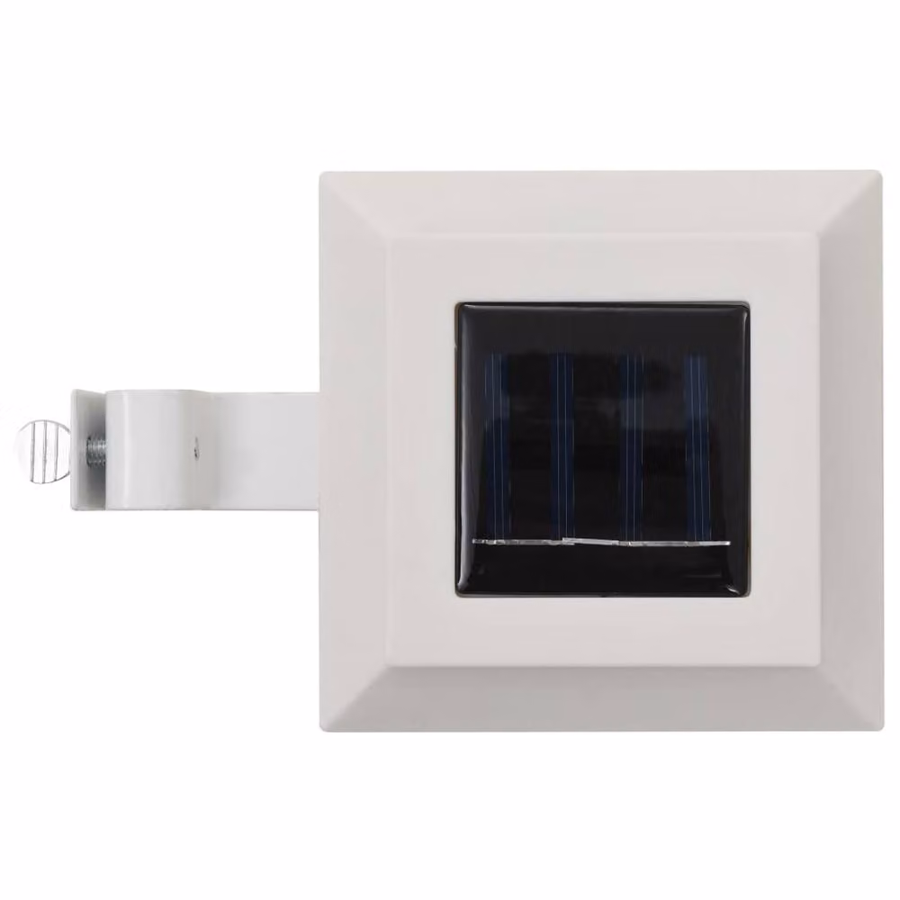 Berkfield Home 12 Piece Set of White Square LED Solar Outdoor Lamps with Dusk Sensor – 2