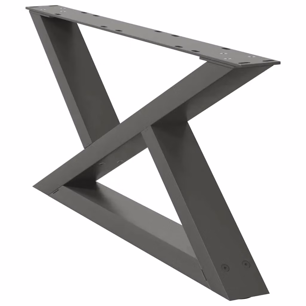 Berkfield Home Steel Coffee Table Legs, 2 Pieces, Anthracite, Height: 70 cm – 3