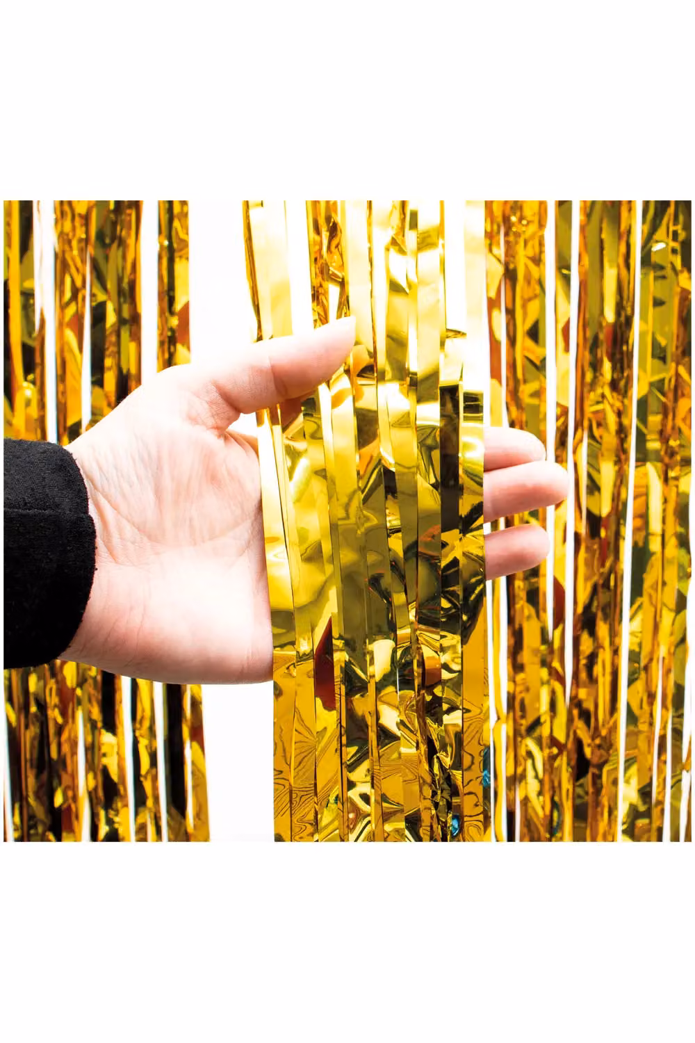 Netagon Metallic Gold Tinsel Curtain for Parties, Weddings and Christmas, W: 100 cm, H: 200 cm – 2