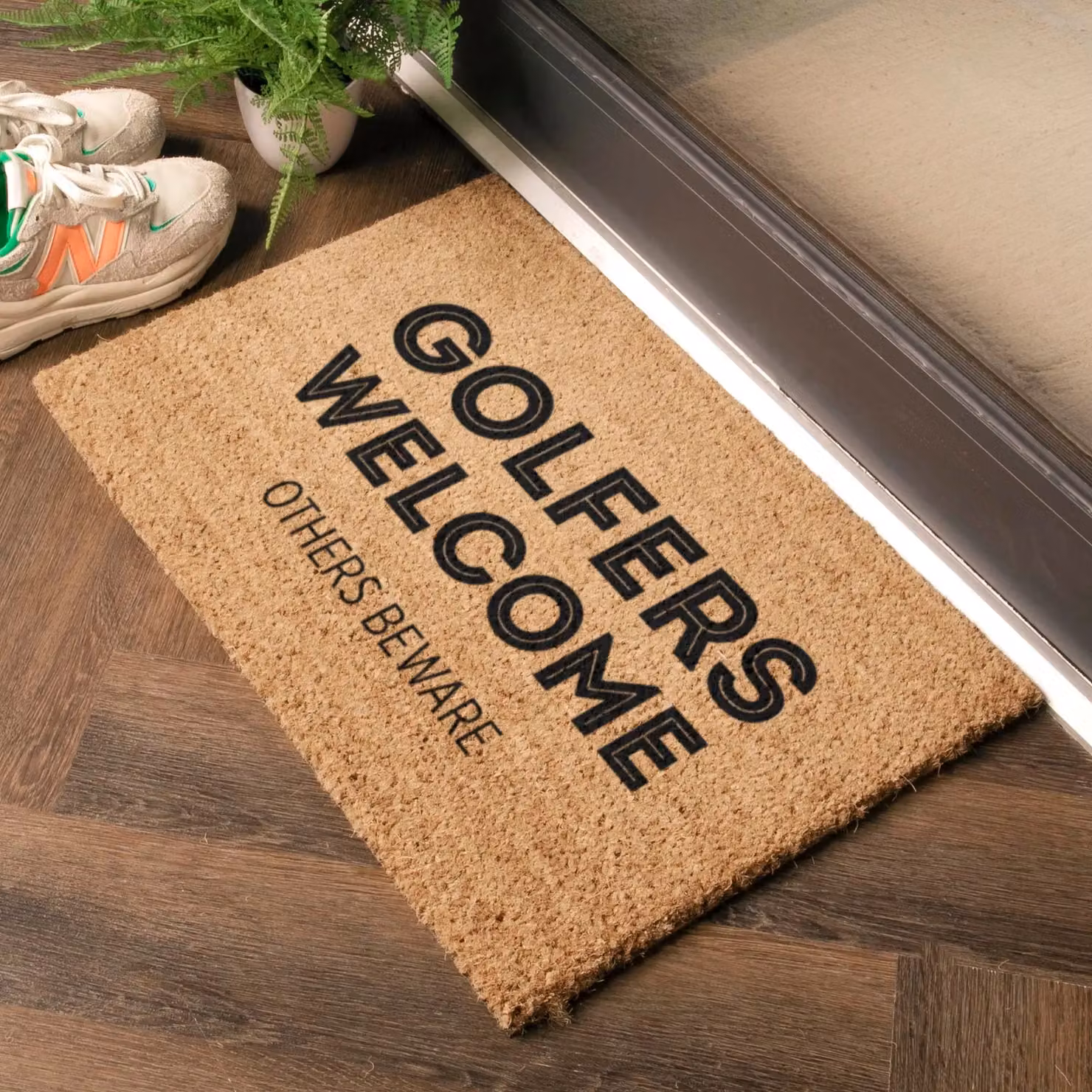 Artsy Mats Golfers Welcome Others Beware Doormat, Brown, W: 60 cm, D: 40 cm – 2