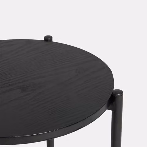 OHS Black Round Side Table with Metal Frame and MDF Laminate Top – 5