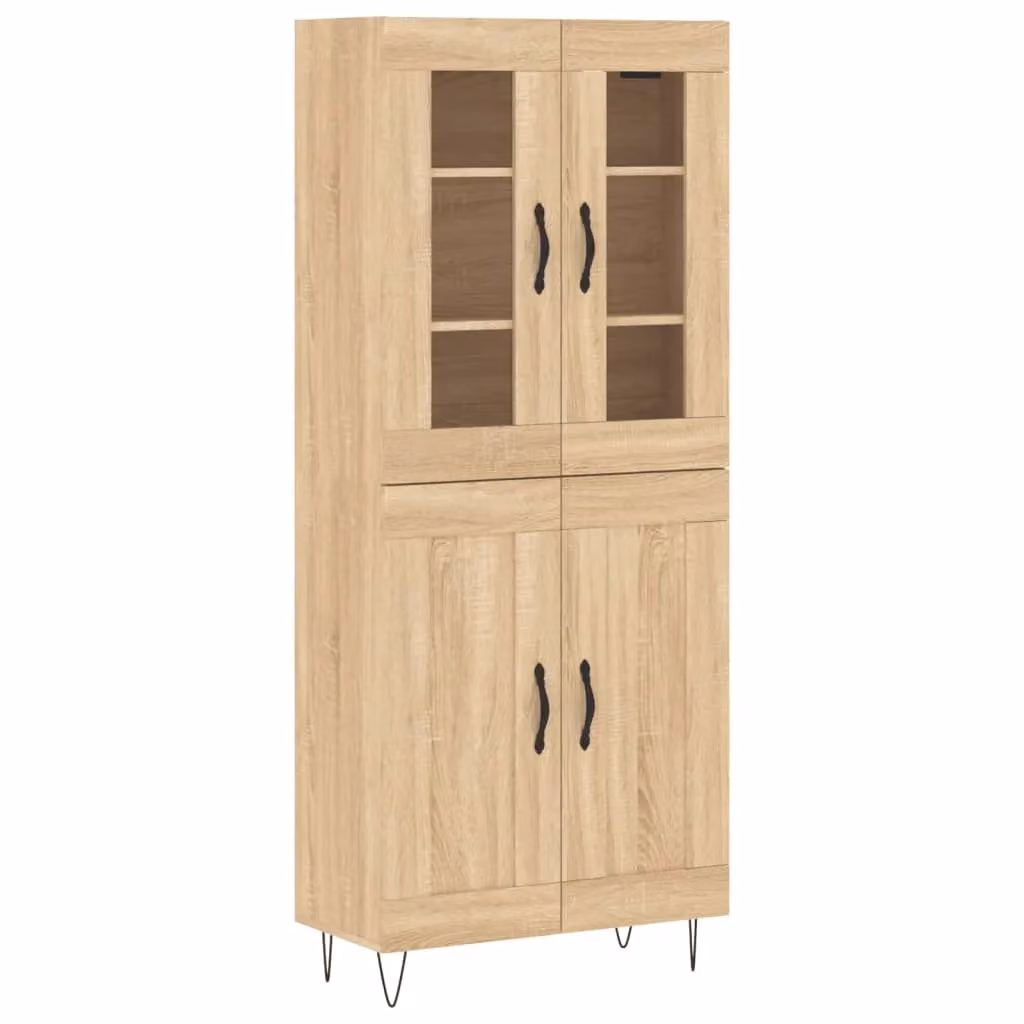 Berkfield Home Sonoma Oak Highboard in Brown, W/D/H: 69.5 x 34 x 180 cm – 2