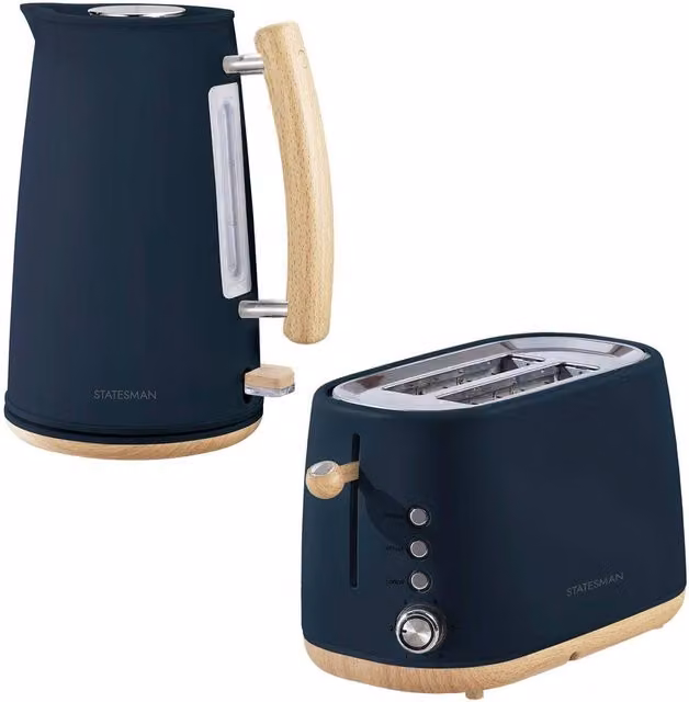 Statesman Scandi Kettle and Toaster Set in Dark Navy Blue – 1