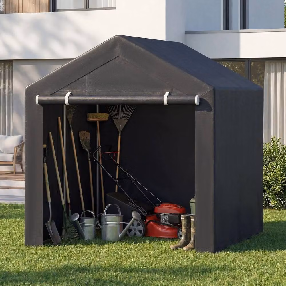 Hinsinc Heavy Duty Outdoor Storage Carport Tent in Black, W/D/H: 220 x 160 x 174 cm – 2