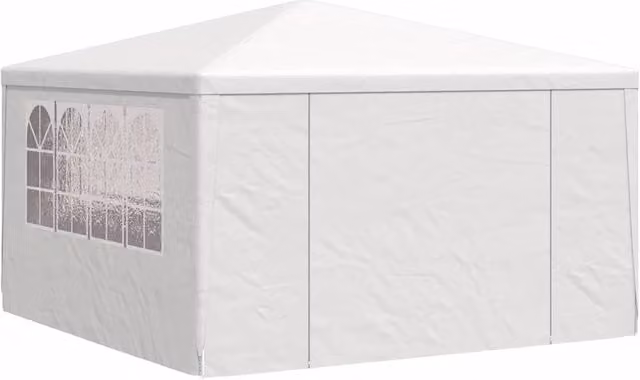 Berkfield Home Professional Party Tent with Side Walls and Windows, White, W: 4 x D: 4 m