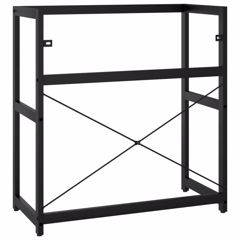 Berkfield Home Black Metal Freestanding Bathroom Washbasin Frame, W/D/H: 79 x 38 x 83 cm – 4