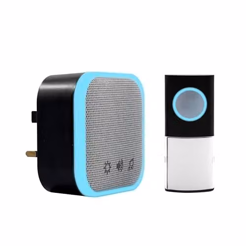 Uni-Com Wireless Mains Plug-in Doorbell with 30 Chimes and LED Alert, Black
