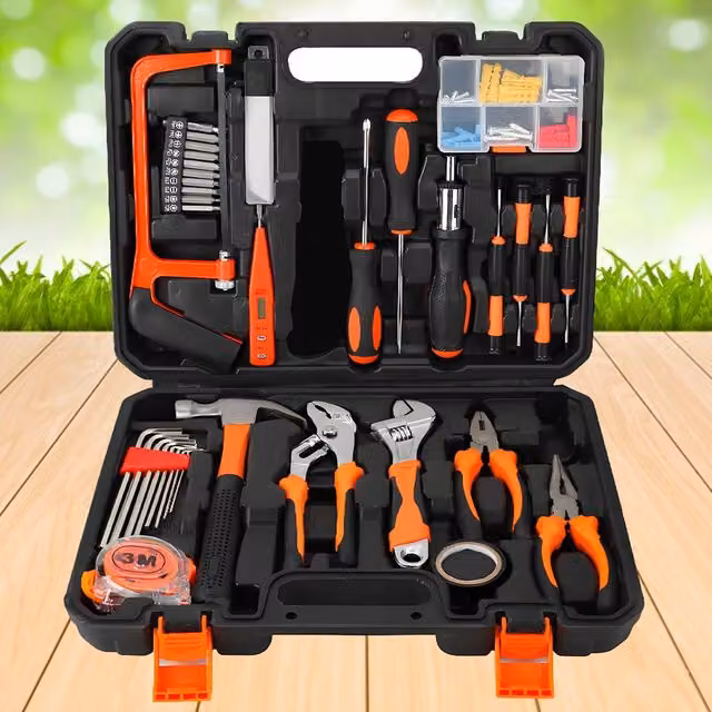 Ventryn 105-Piece DIY Home Repair Kit Hand Tool Set with Case, Black – 1