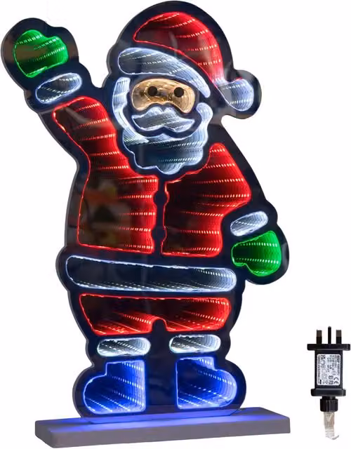 Samuel Alexander 40cm Light Up Waving Santa Infinity Light Christmas Decoration with Multi-Coloured LEDs – 3