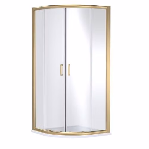 Balterley Quadrant Corner Shower Enclosure with 8mm Toughened Safety Glass and Sliding Door, Brushed Brass, W/D/H: 88 x 88 x 190 cm
