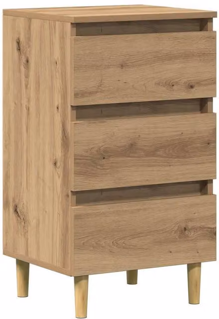 Berkfield Home Artisan Oak Bedside Cabinet in Brown, W/D/H: 40 x 35 x 69 cm