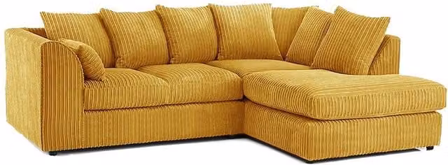 Bliss Furniture Right Hand L Shape Scatter Back Corner Sofa in Yellow