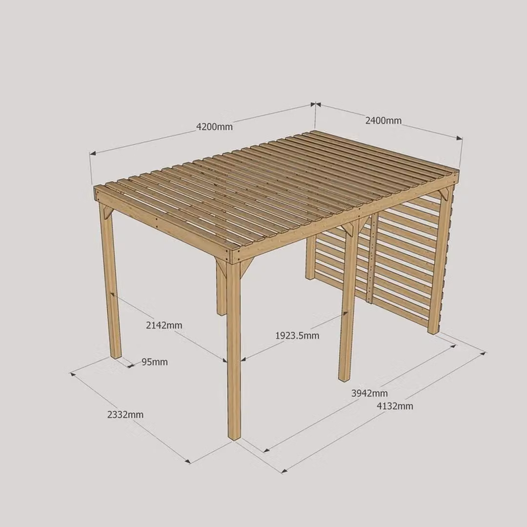 Rutland County Garden Furniture Ltd Shade Pergola in Wood and Galvanised Steel, Green/Brown, W: 420 cm, D: 240 cm, H: 270 cm – 6
