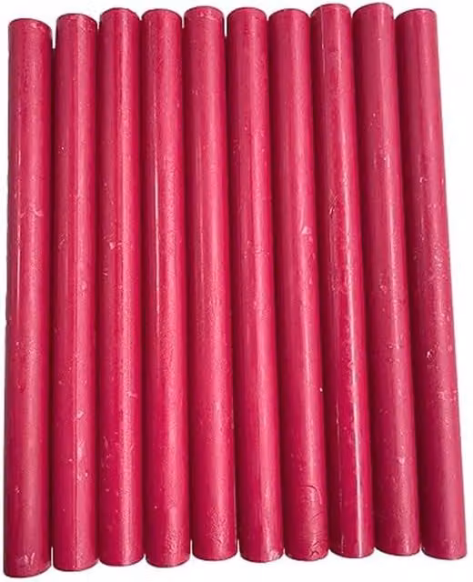 Syntego Pack of 10 Pink Shimmer Hot Melt Wax Sticks