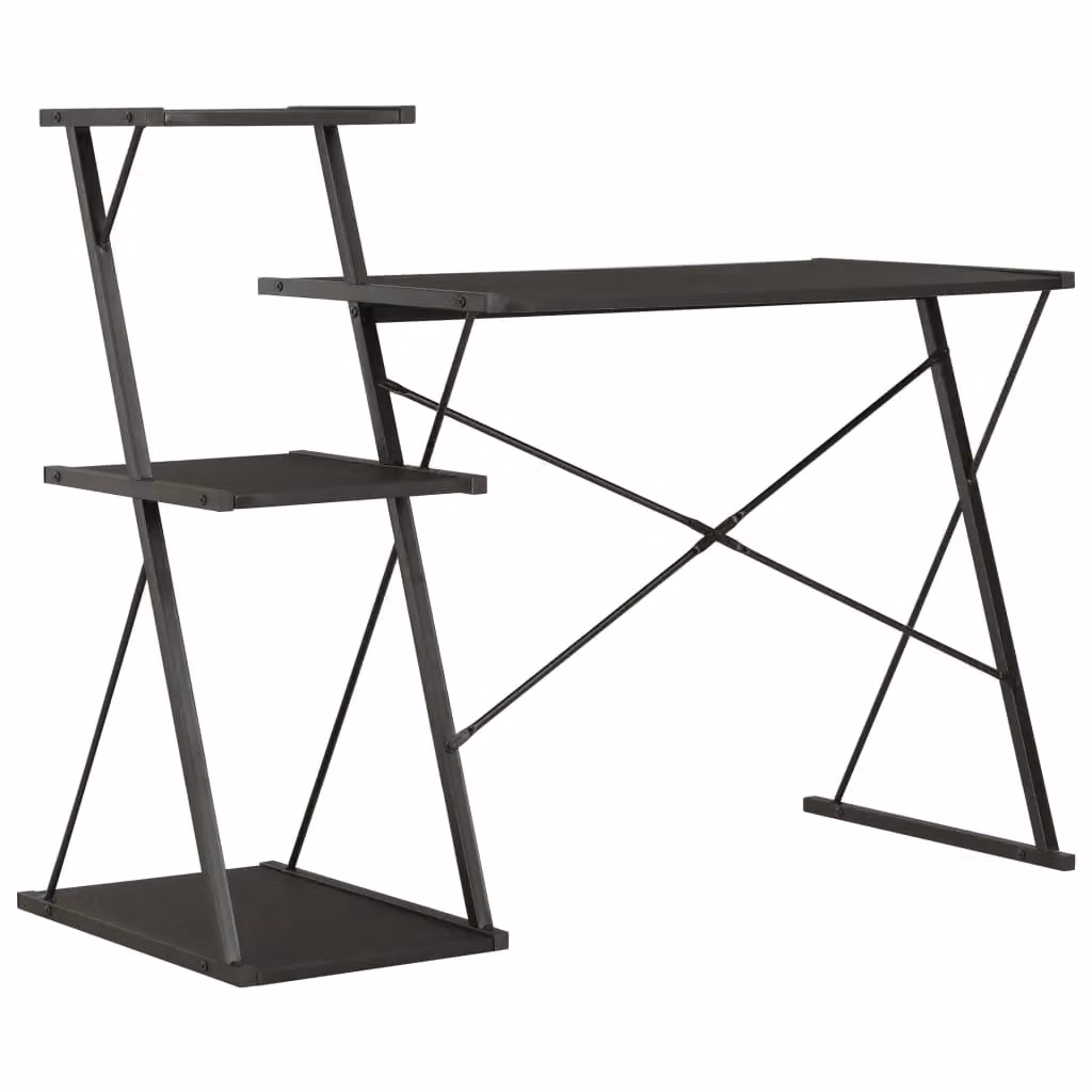 Berkfield Home Modern Black Writing Desk with Shelf, W/D/H: 116 x 50 x 93 cm – 2