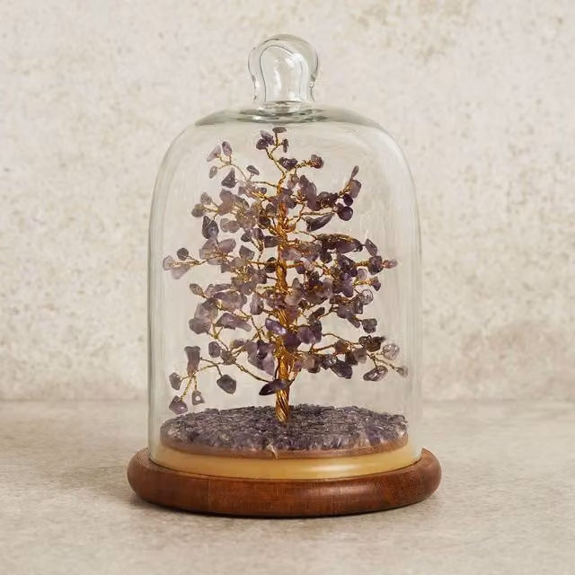 Serenity Small Amethyst Gemstone Dome Tree in Purple – 1