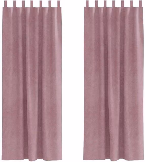 Berkfield Home Dark Pink Velvet Blackout Curtains with Hanging Loops, 2 Pack