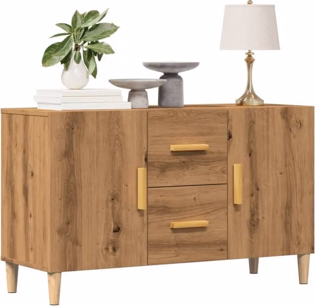 Berkfield Home Artisan Oak Sideboard in Brown, W/D/H: 100 x 36 x 60 cm – 1
