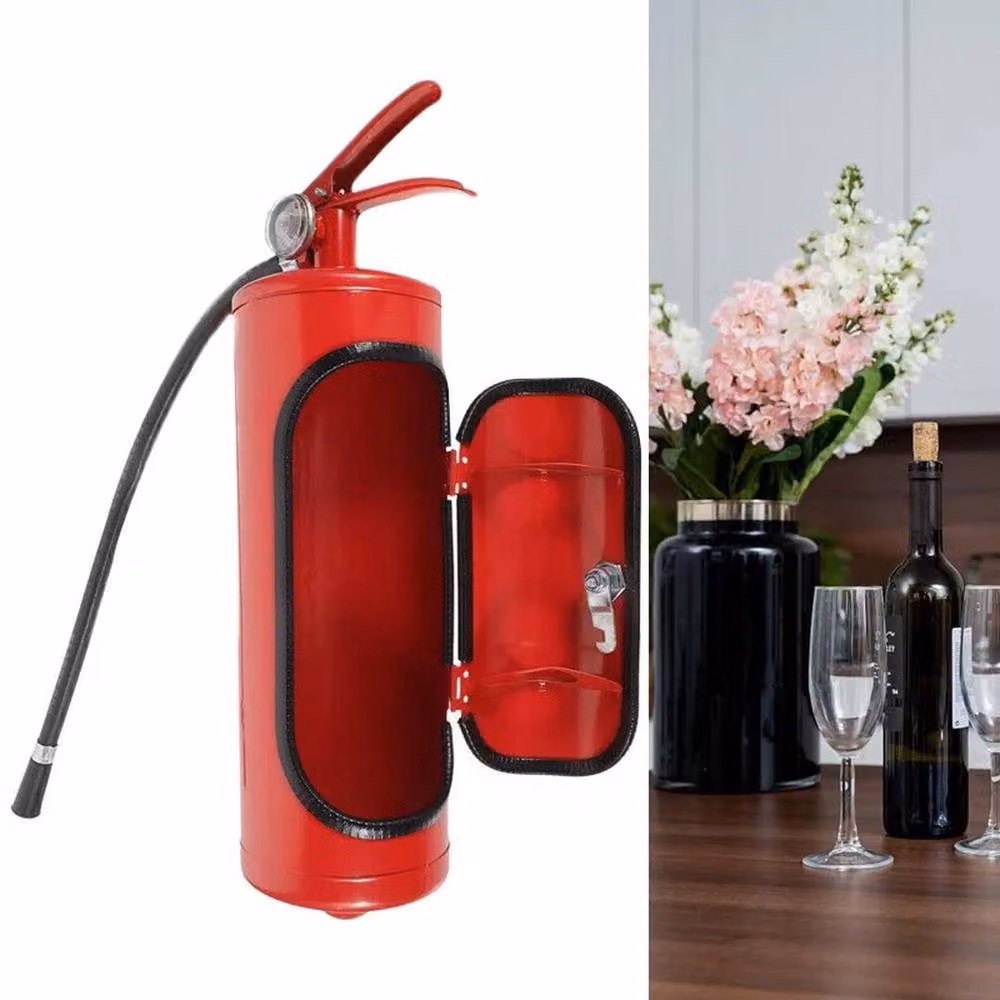 FLAVORA Red Mini Bar Wine Cabinet with Bottle Rack and Hinged Doors, W/D/H: 80 x 100 x 85 cm – 2
