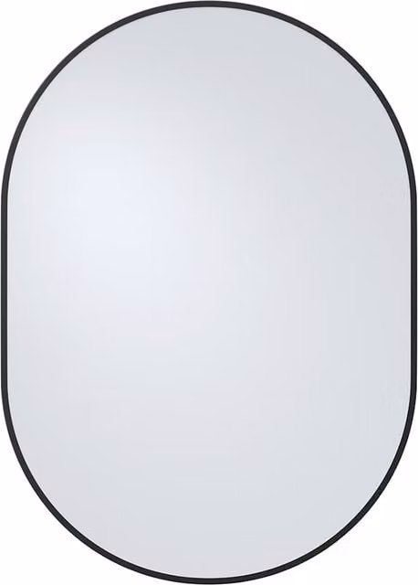 Livingandhome Modern Oval Glass Wall Hanging Mirror - Black