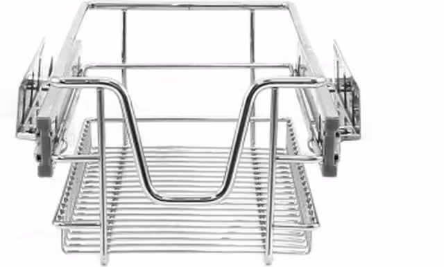 KuKoo Set of 3 Silver Stainless Steel Kitchen Pull Out Storage Baskets, 300mm Wide – 1