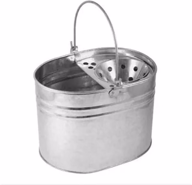 SPETLEK Heavy Duty Metal Mop Bucket with Wringer, 15L, Silver – 1