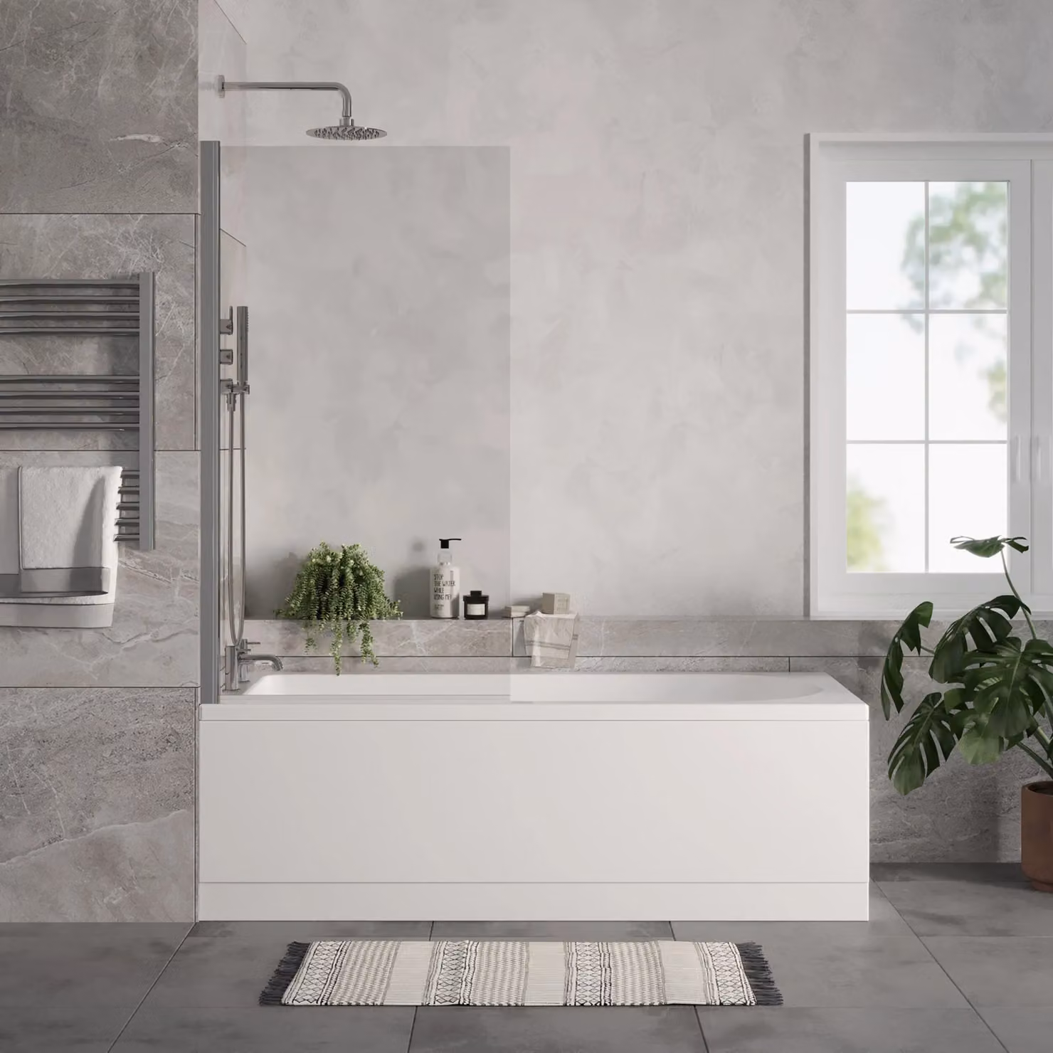 Balterley Square Single Ended Sink in White with Brushed Brass Waste W: 170 cm, D: 70 cm