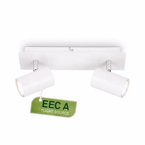 Briloner White Metal LED Ceiling Spotlight with GU10 Bulb, Adjustable Warm White Task Lighting for Kitchen, Dining Room and Hallway