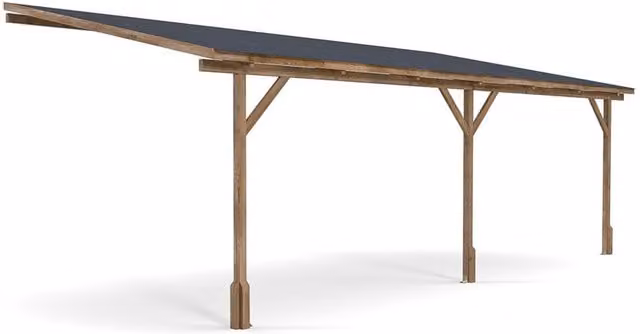 Dunster House Utopia Wooden Lean-to Pent Gazebo in Brown, W: 600 cm, D: 300 cm