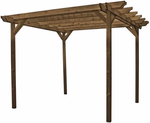 Rutland County Garden Furniture Ltd Double Garden Pergola in Wood, Rustic Brown, W: 180 cm, D: 180 cm, H: 270 cm – 1