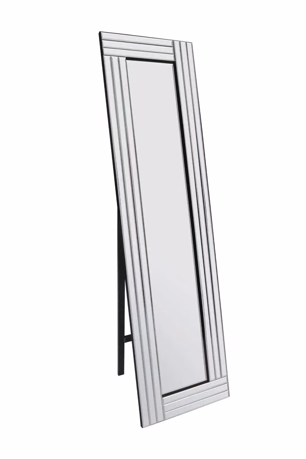 MirrorOutlet Oakley All Glass Triple Edge Bevelled Full Length Cheval Mirror in Clear, H 150 cm x W 40 cm – 2