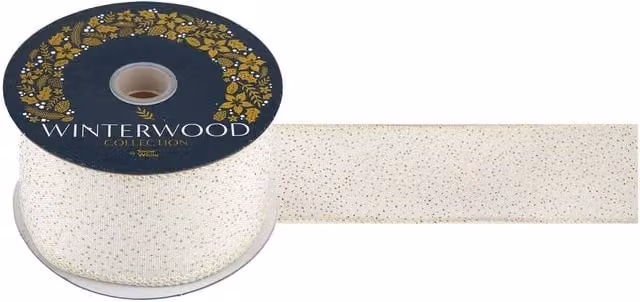 VFM e-Store Gold Christmas Ribbon Garland, W: 6 cm, H: 10 cm