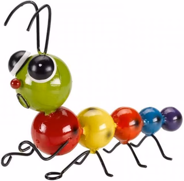 Garden Mile Metal Caterpillar Garden Wall Ornament in Multicolour