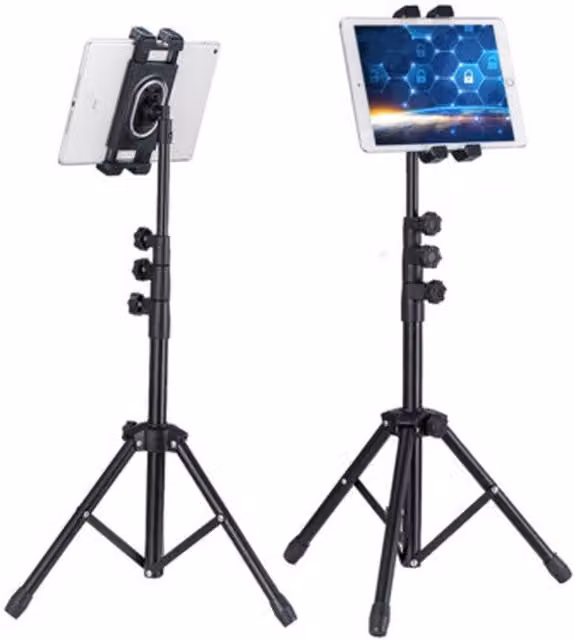 NESTLUNE Adjustable Floor Mount Tripod Stand Holder, Black