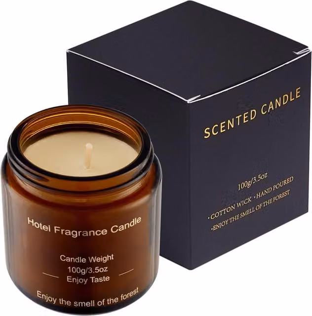 Lifeideas Smokeless Soy Wax Scented Candle in Brown Glass Jar