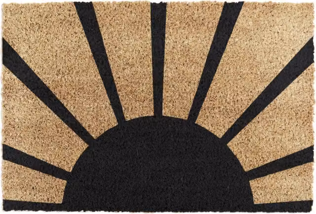 Artsy Mats Sun Doormat in Brown and Multicolour with Non-Slip Coir and Natural Rubber Base