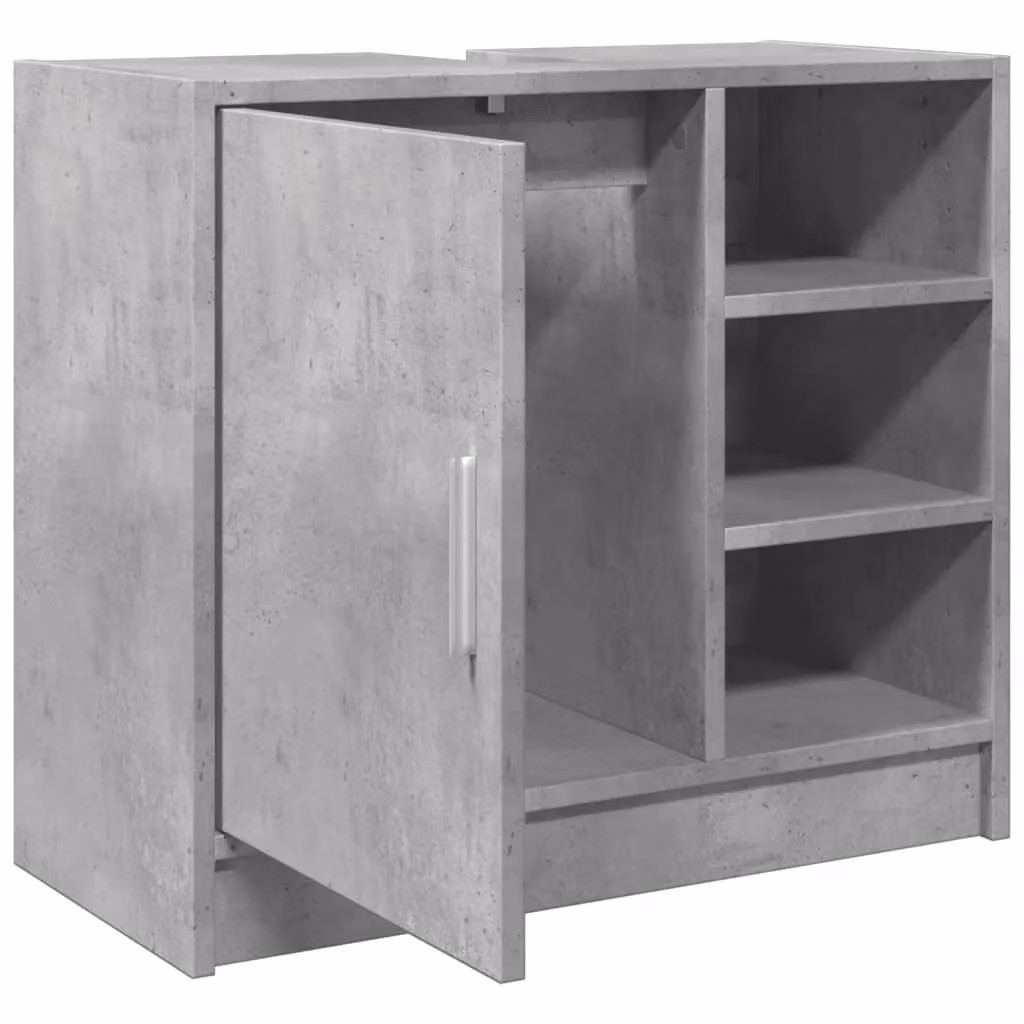 Berkfield Home Sink Cabinet in Concrete Grey, W/D/H: 63 x 29 x 55 cm – 3