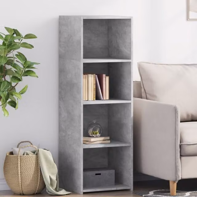 Berkfield Home Modern Highboard in Concrete Grey, W: 40 cm, D: 41 cm, H: 124 cm