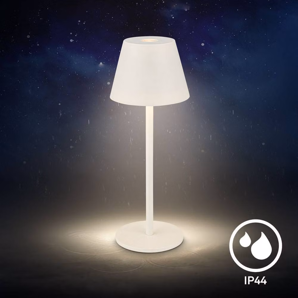 Briloner Rechargeable LED Table Lamp with Touch Dimming, IP44 Waterproof, White, H x W x D: 16 x 6 x 6 cm – 5